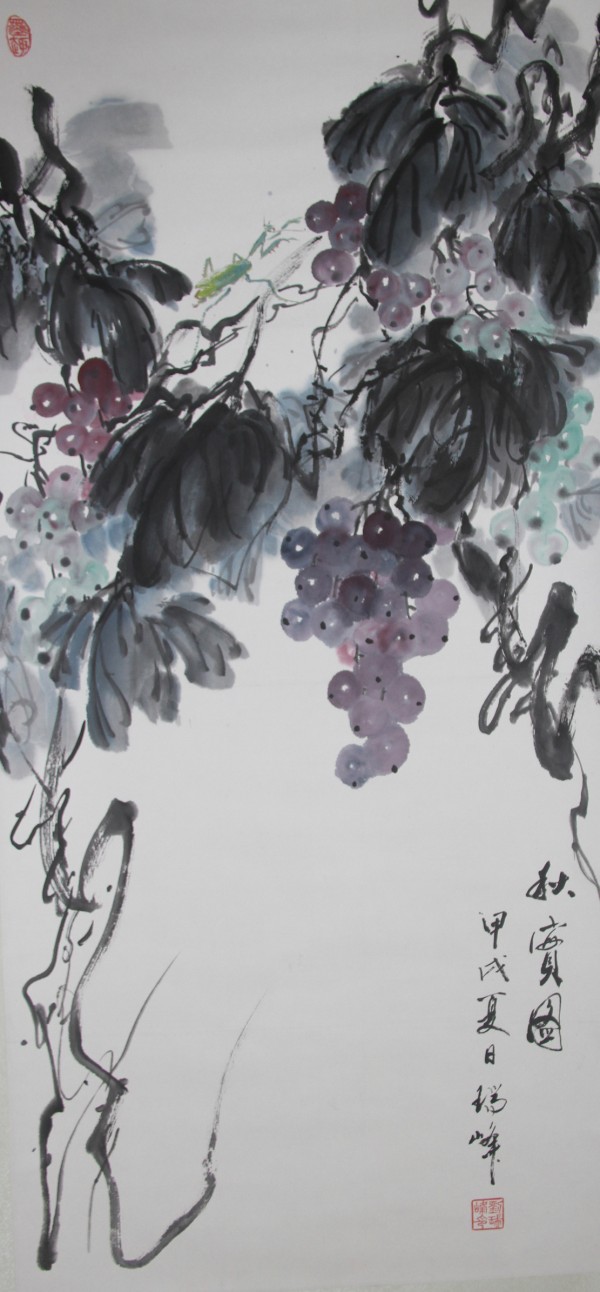 刘瑞峰-花鸟-葡萄